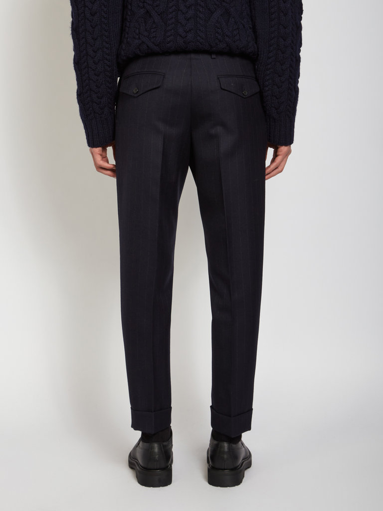 Dries Van Noten Navy Striped Pants