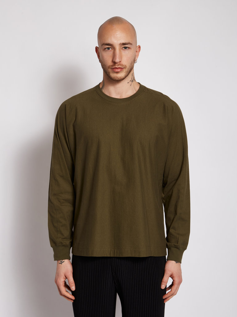 Homme Plissé T-shirt Vert