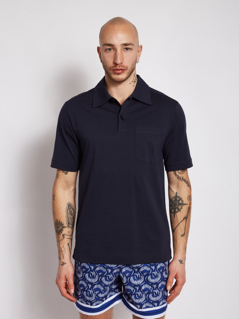 Dries Van Noten Polo Helder Marine