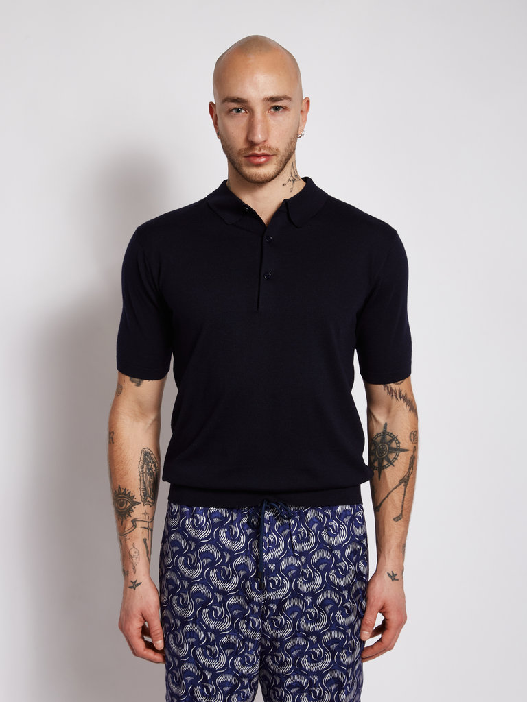 Dries Van Noten Navy Murice Polo-Shirt