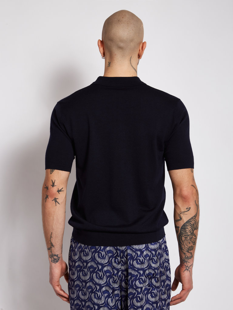 Dries Van Noten Navy Murice Polo-Shirt