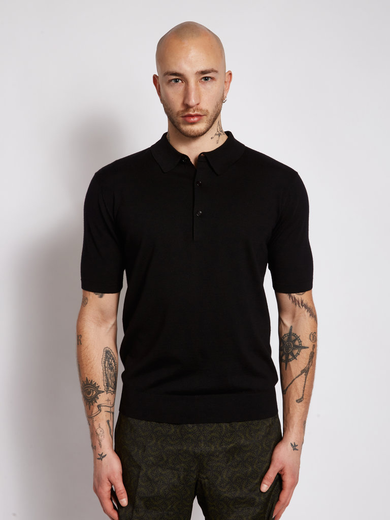 Dries Van Noten Black Murice Polo-Shirt