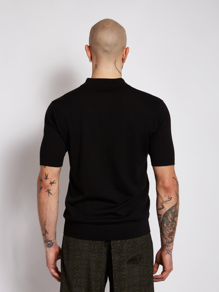 Dries Van Noten Black Murice Polo-Shirt