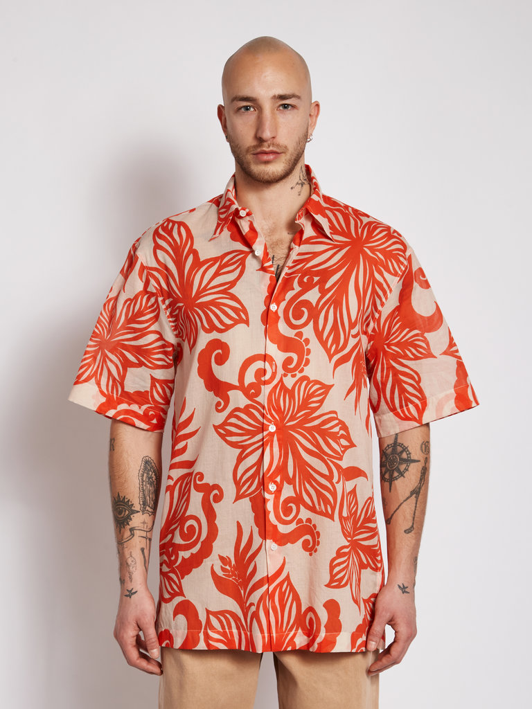 Dries Van Noten Orange Cassidye Short Sleeves Shirt