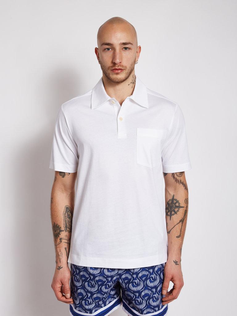 Dries Van Noten White Helder Polo Shirt