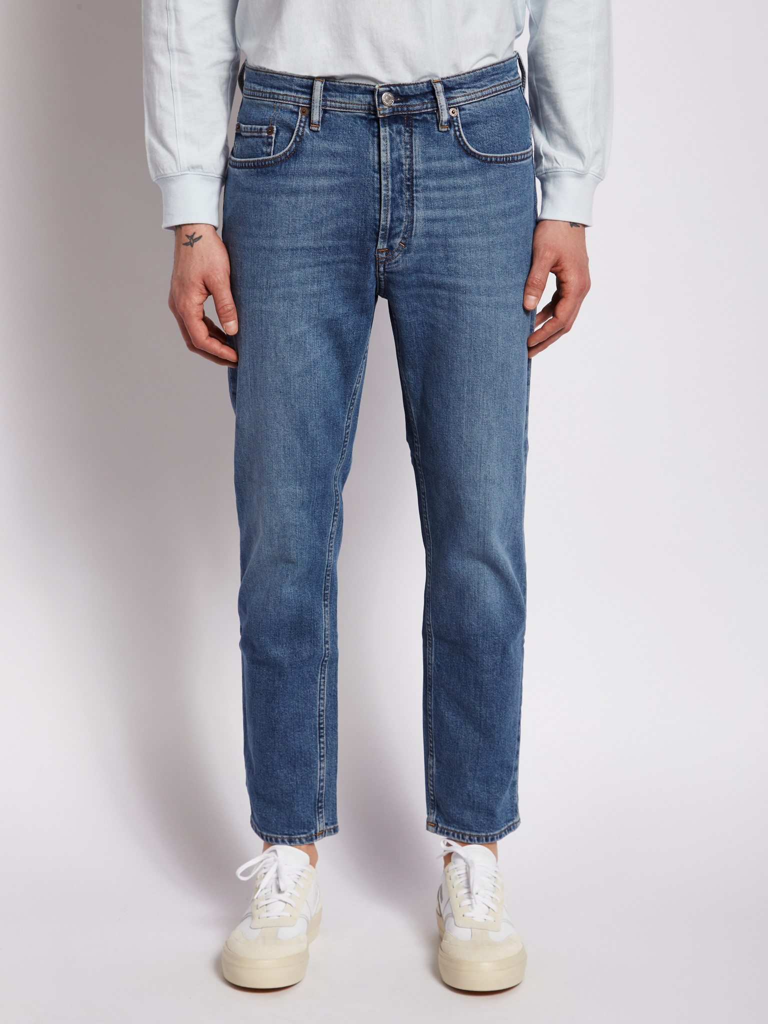 Acne Studios: Mid Blue River Jeans | Men's Designer Clothes 
