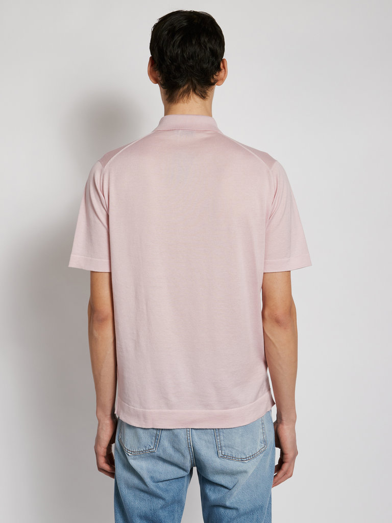 John Smedley Polo Mycroft Cousu Rose Pâle