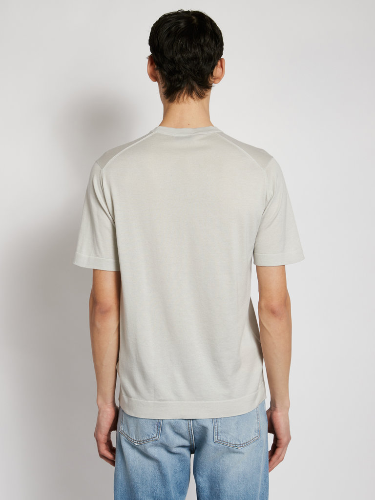 John Smedley Pale Grey Lorca Welted T-Shirt