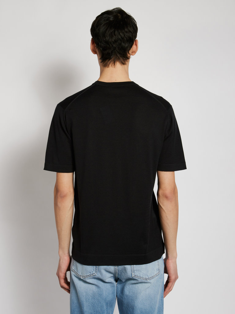 John Smedley T-Shirt Lorca Cousu Noir