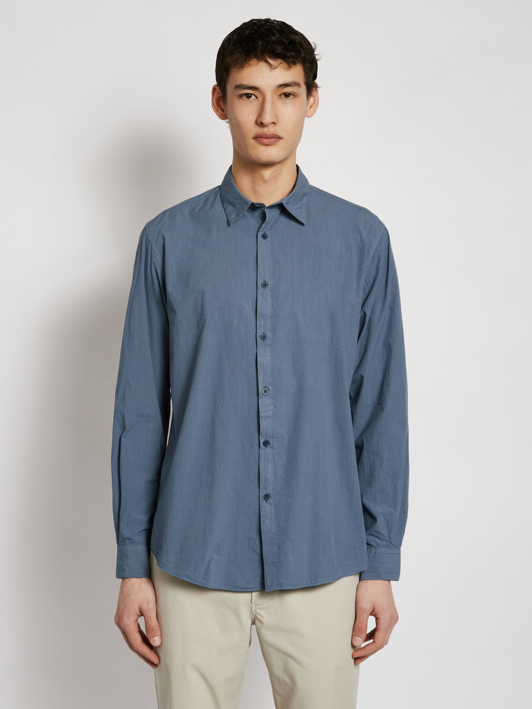 Sunspel Blue Poplin Casual Shirt