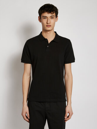 Sunspel Black Piqué Polo