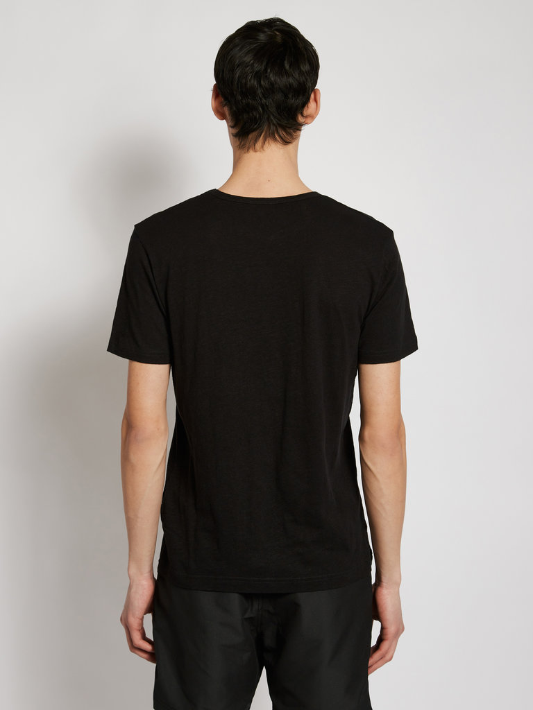 Sunspel Black Linen T-shirt