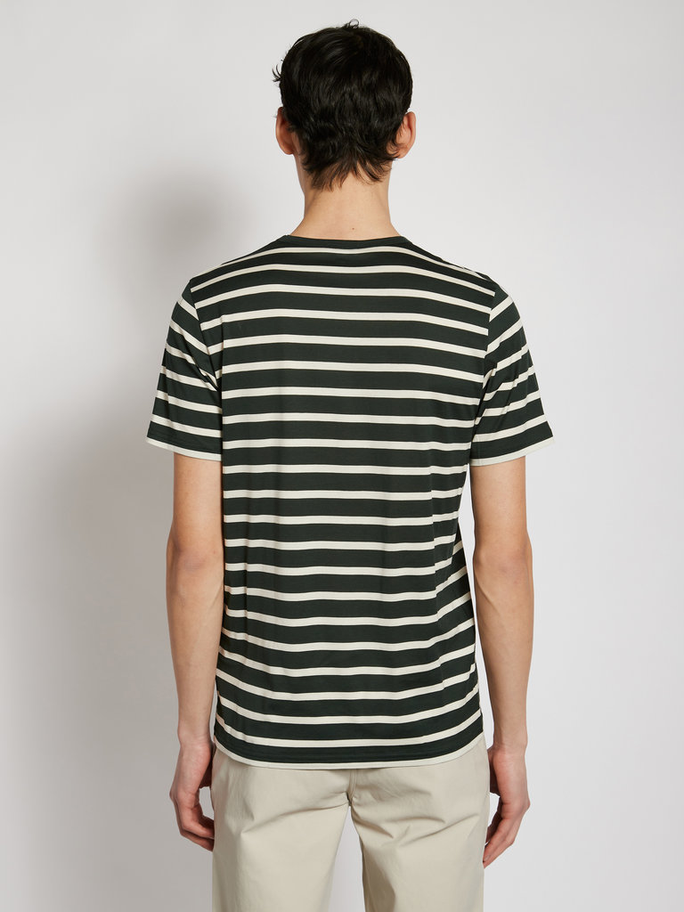 Sunspel Green  Breton Stripes T-Shirt