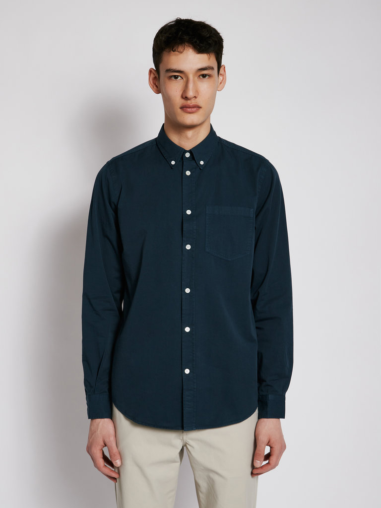 Norse Projects Chemise Anton en Sergé Léger Marine