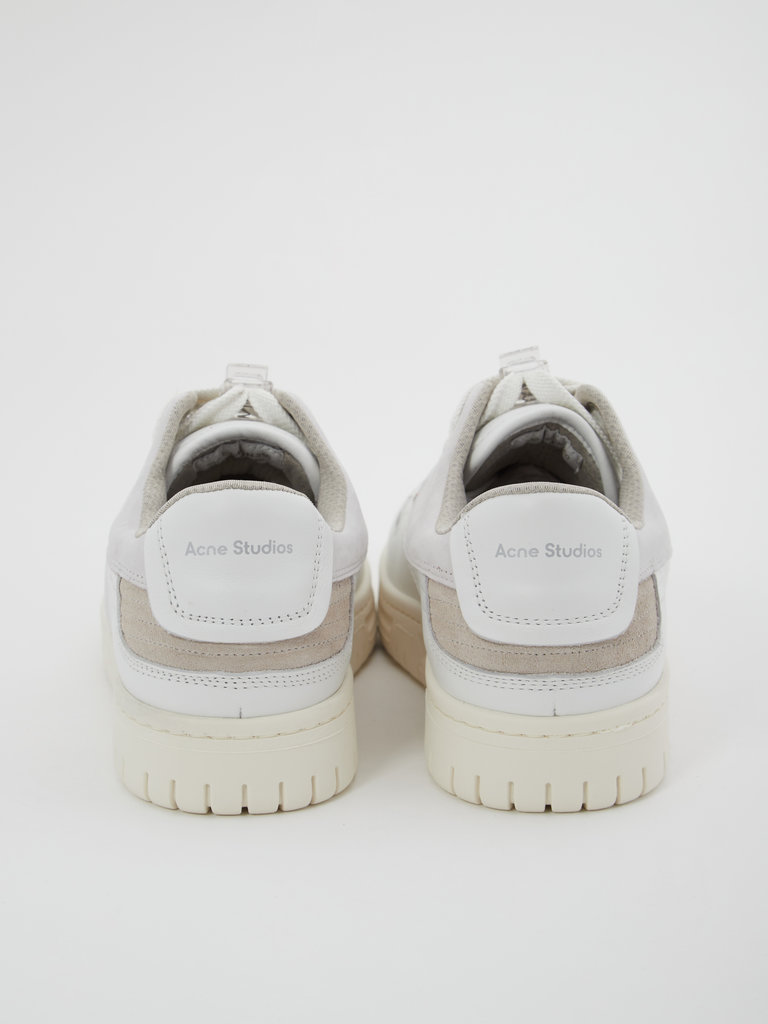 Acne Studios White/Cream Leather Low Top Sneakers