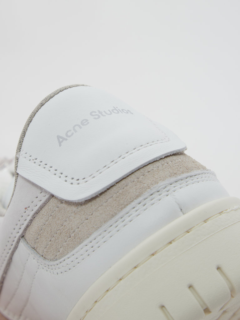 Acne Studios White/Cream Leather Low Top Sneakers