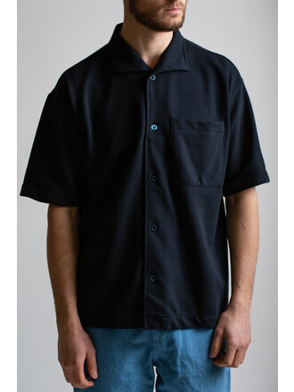 Arpenteur Midnight Blue Coral Wide Collar Sweater