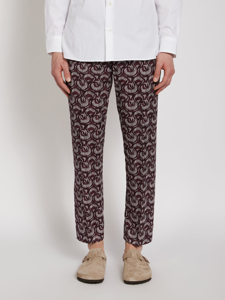 Dries Van Noten Parkino Burgundy Pants