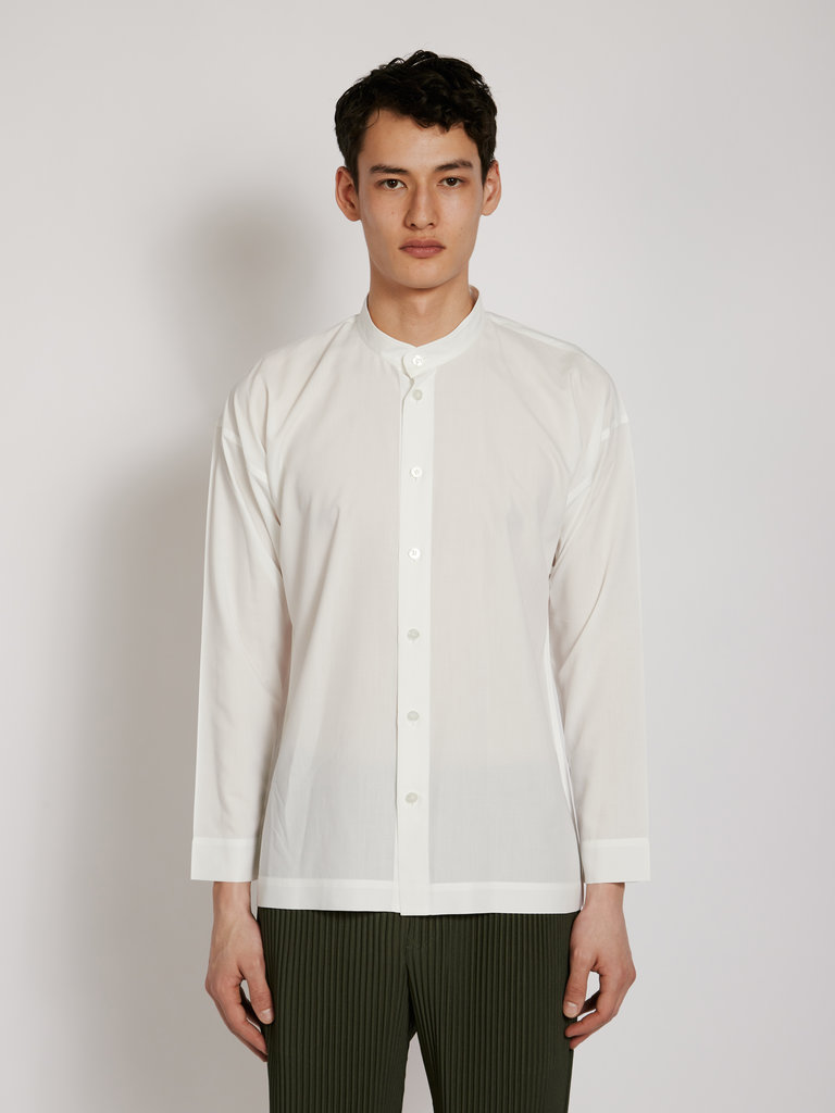 Homme Plissé Mao collar shirt