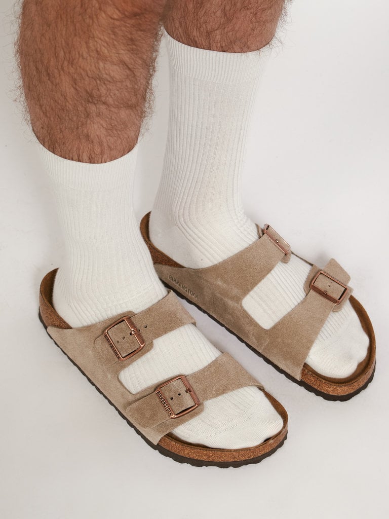 Birkenstock Sandales Arizona SFB Étroit Suede Taupe