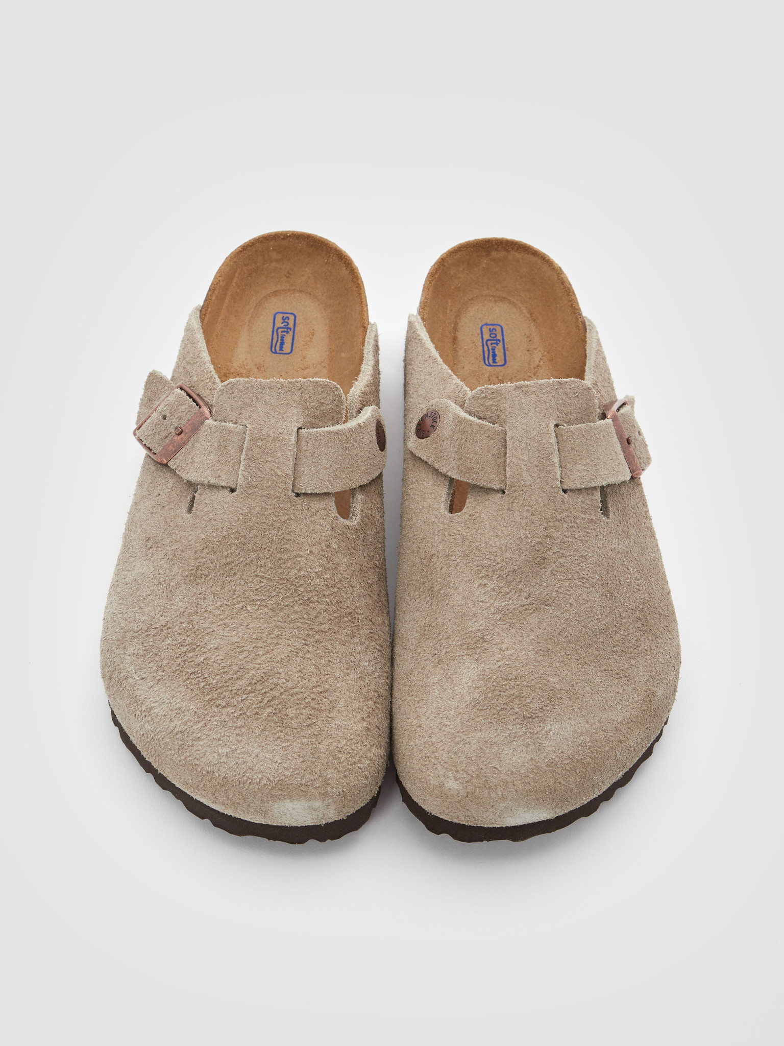 Birkenstock: Taupe Boston BS Sandals | Men's Designer Clothes