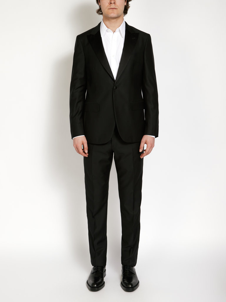 Boglioli Tuxedo à Simple Boutonnière en Laine Noir