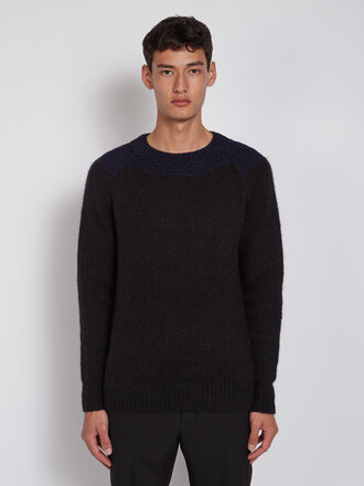 Dries Van Noten Chandail Morgan Bleu et Noir Dries Van Noten Chandail Morgan Bleu et Noir