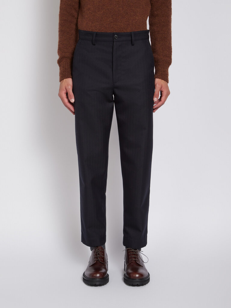 Dries Van Noten Pantalon Penwick Sergé Marine