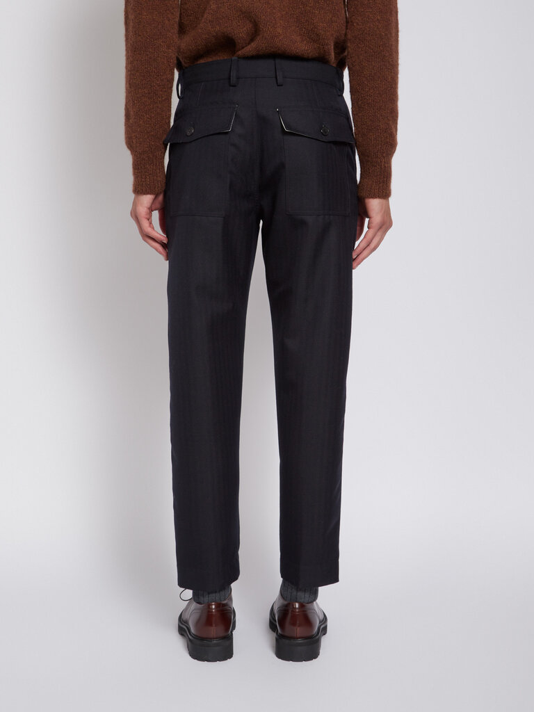 Dries Van Noten Navy Twill Penwick Trousers