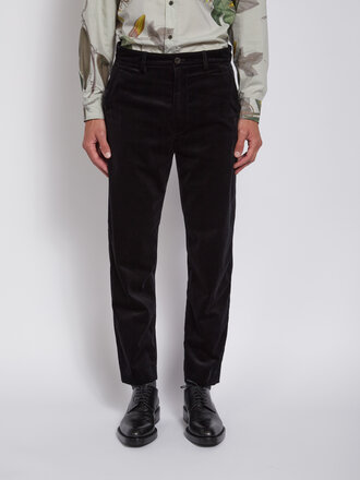 Dries Van Noten Pantalon Penwick en Velour Noir Dries Van Noten Pantalon Penwick en Velour Noir