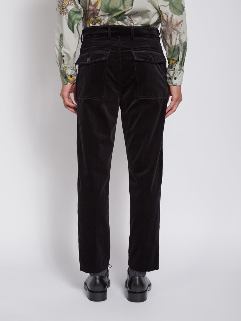 Dries Van Noten Pantalon Penwick en Velour Noir