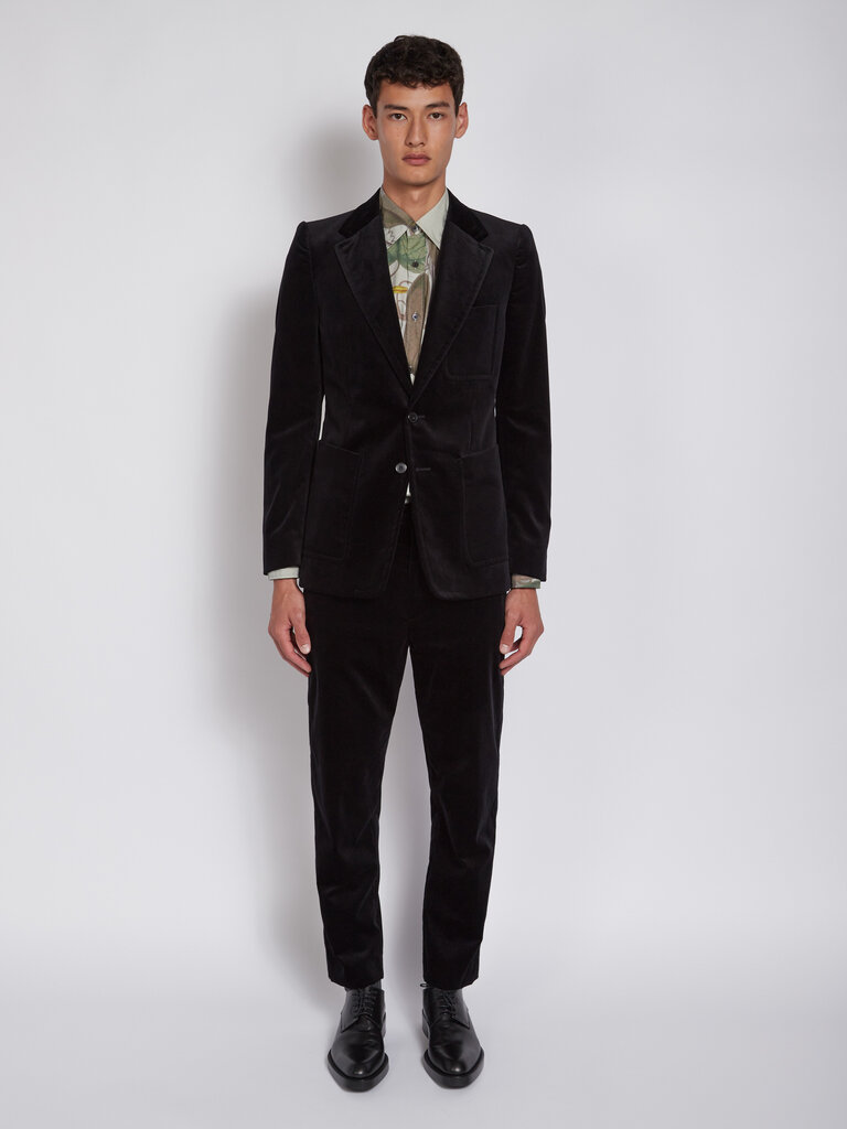 Dries Van Noten Veste Blazey en Velour Noir