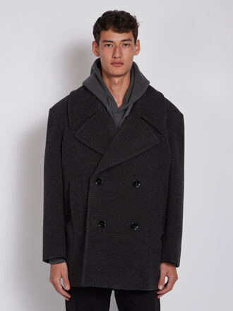Lemaire Coal Maxi Pea Coat Lemaire Coal Maxi Pea Coat