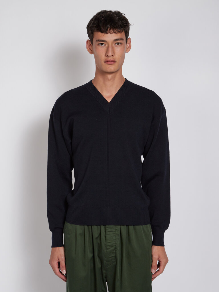 Lemaire Marine V-Neck Sweater