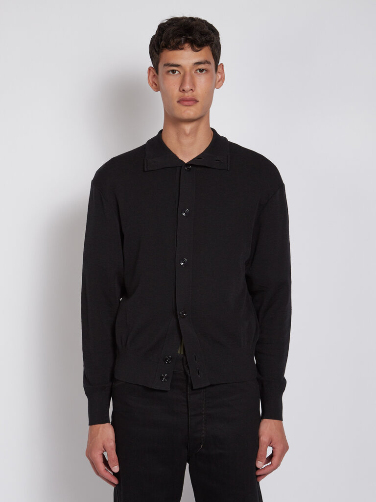 Lemaire Cardigan Col Convertible Noir