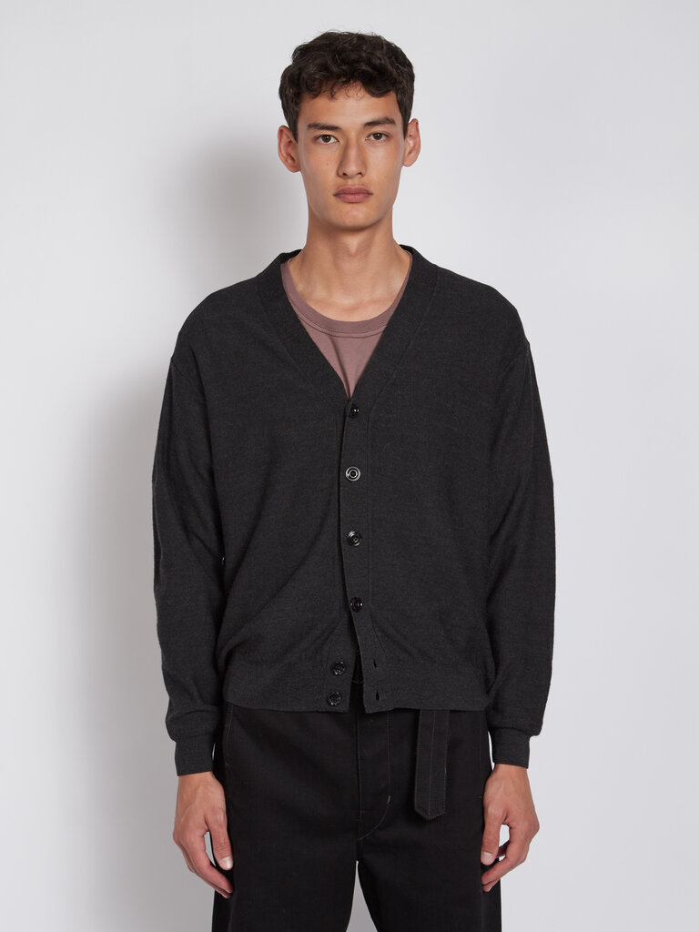 Lemaire Anthracite Relaxed Twisted Cardigan