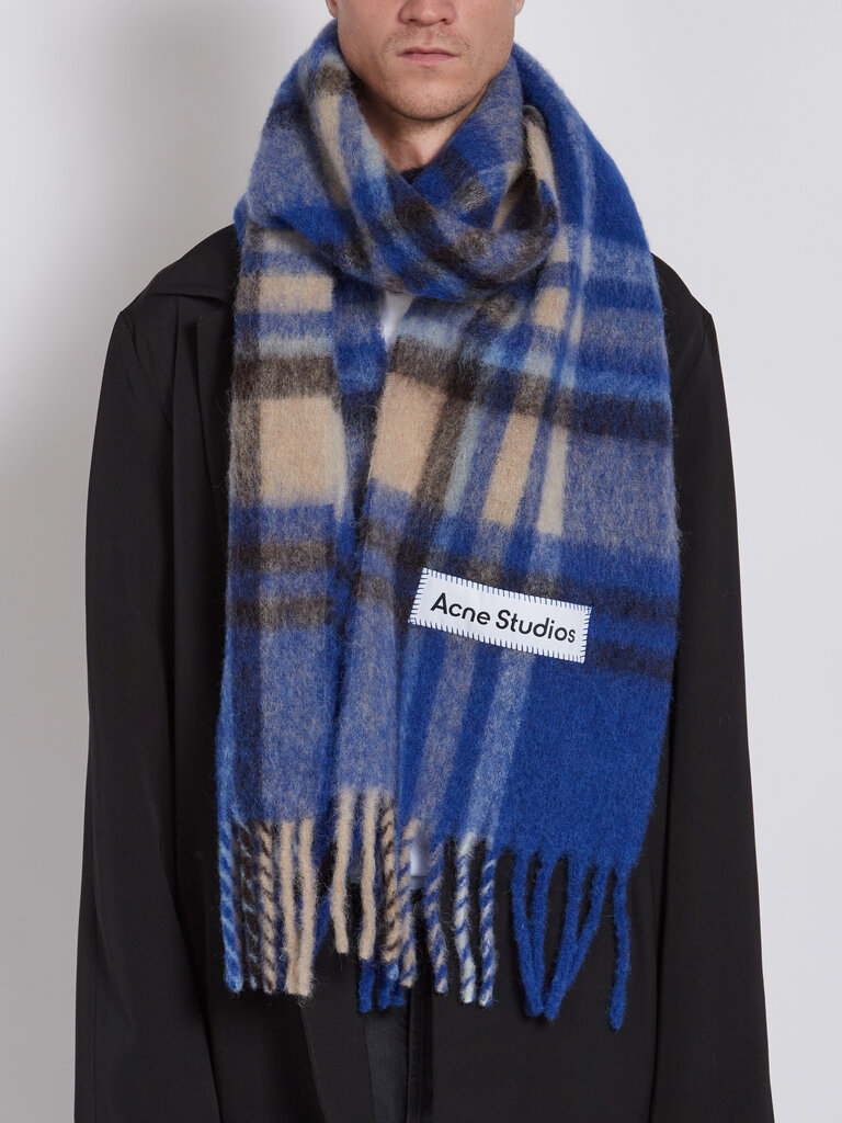 Acne Studios Blue Check Scarf