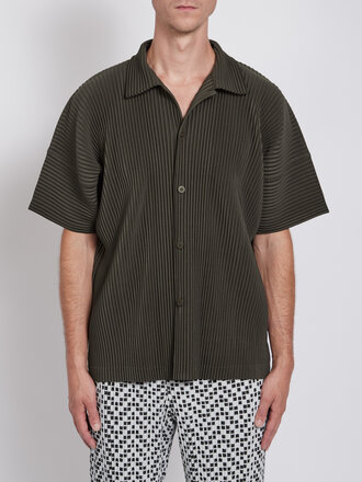 Homme Plissé Khaki Pleated Shirt