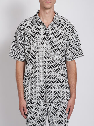 Homme Plissé Issey Miyake: Ecru Polo Pleated Shirt, Men's Designer Clothes