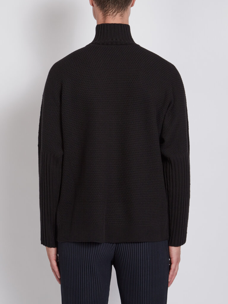 Homme Plissé Black Knitted Sweater