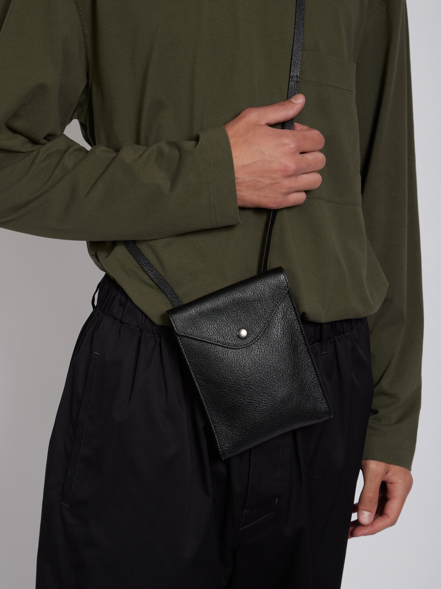 Lemaire: Black Enveloppe with Strap | Men's Designer Clothes