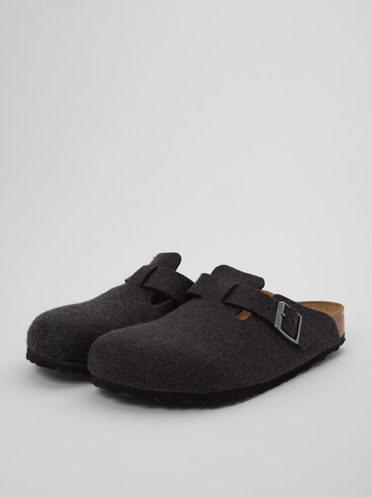 Birkenstock Felt Anthracite Boston Sandals