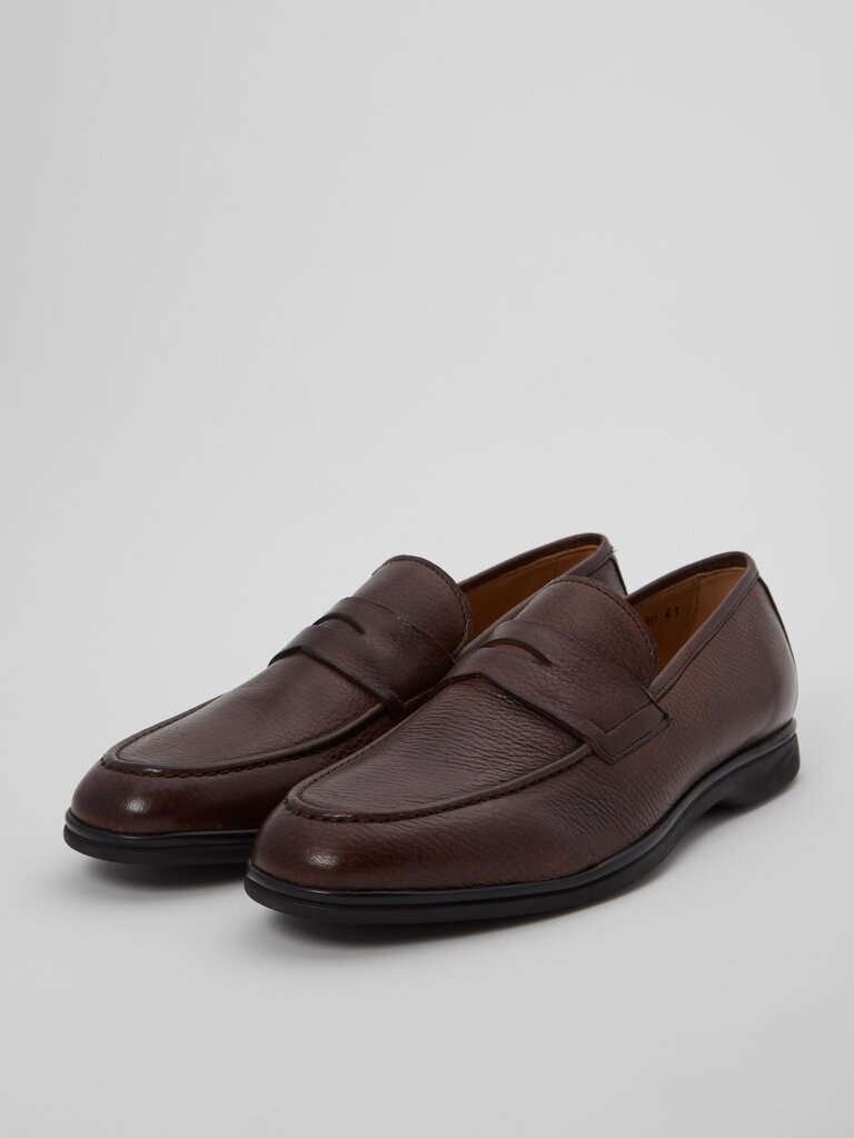 Lancio Brown Cervo Loafer Shoes