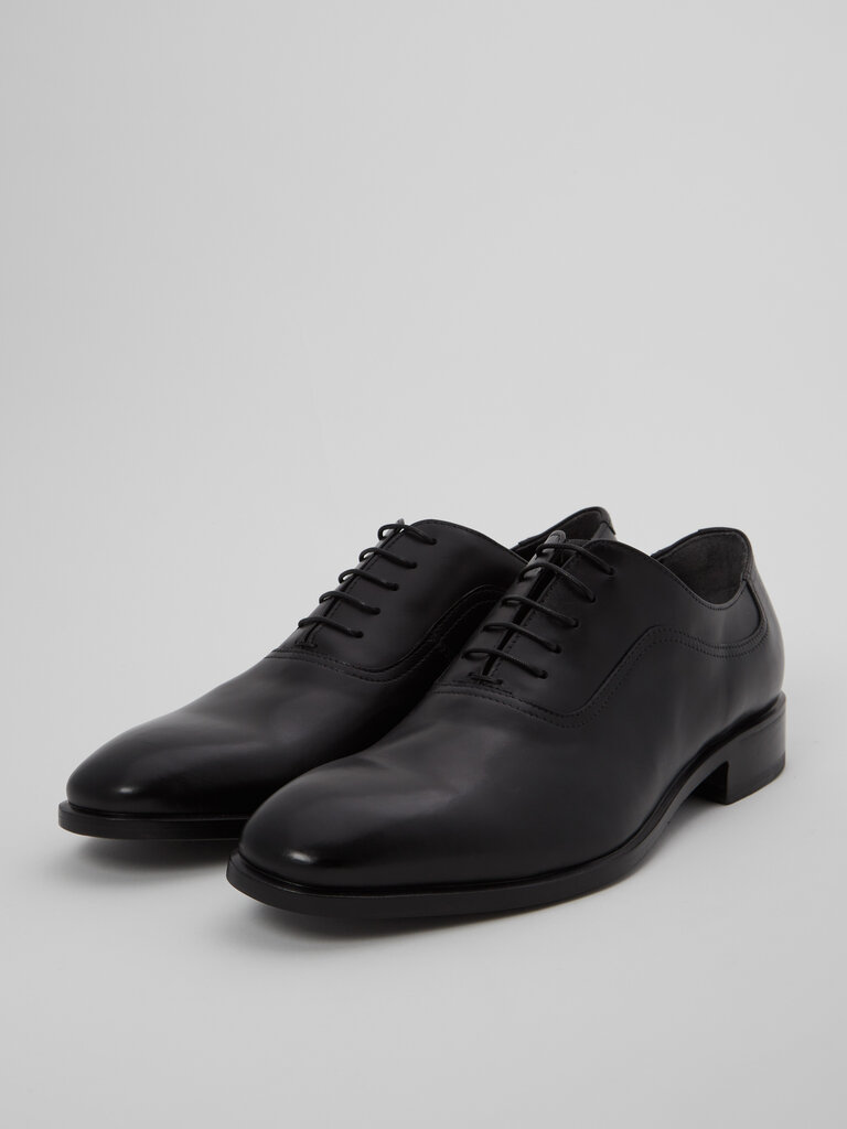 Lancio Black Vitellino Oxford Shoes