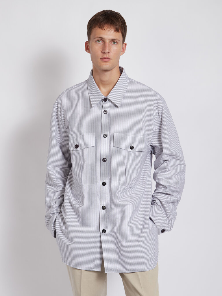 Dries Van Noten Grey Crowsey Shirt