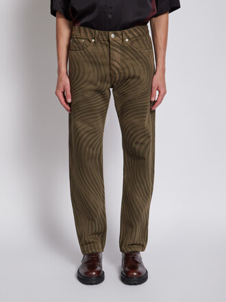 Dries Van Noten Khaki Printed Pants