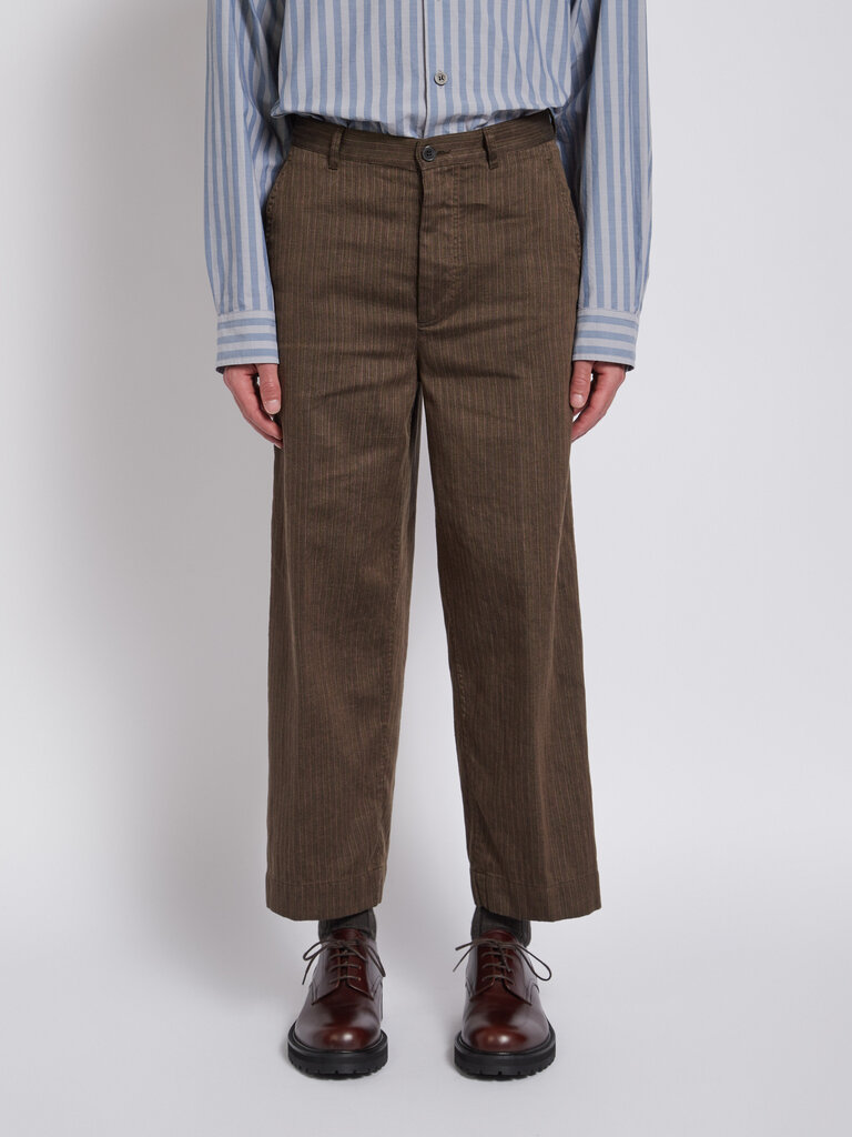 Dries Van Noten Pantalon Pip Sergé à Rayures