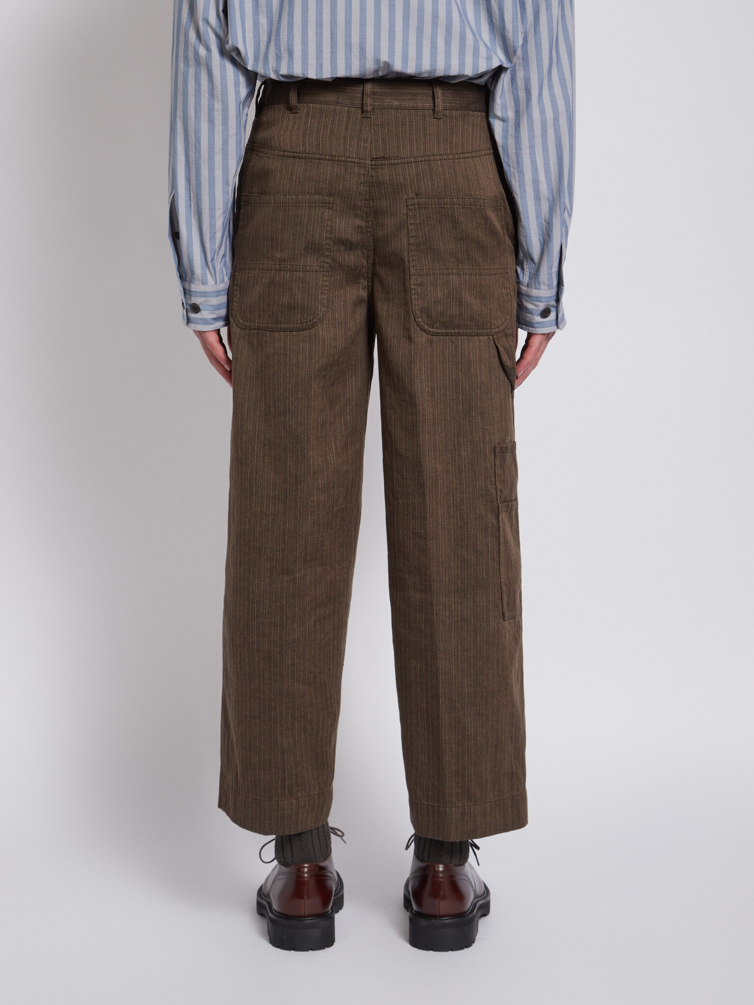 Dries Van Noten Striped Twill Pip Pants