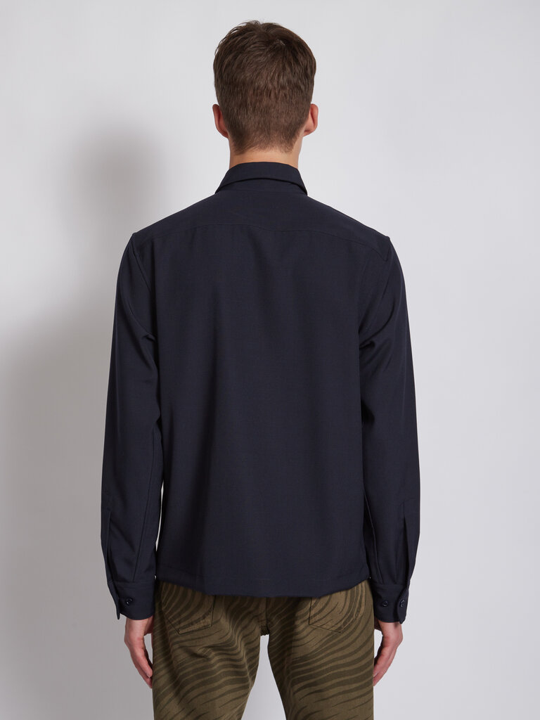 Dries Van Noten Navy Corran Overshirt