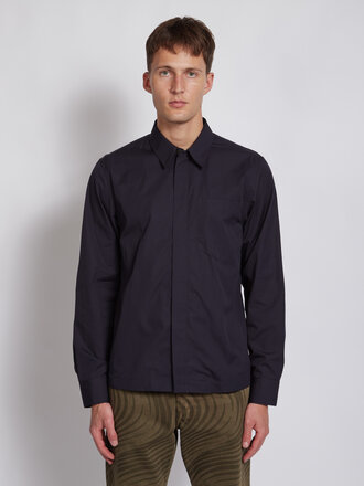 Dries Van Noten Surchemise Corran en Coton Marine Dries Van Noten Surchemise Corran en Coton Marine